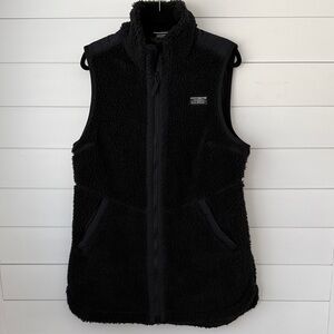 L.L. Bean Women’s Black Sherpa Fleece Zip Vest